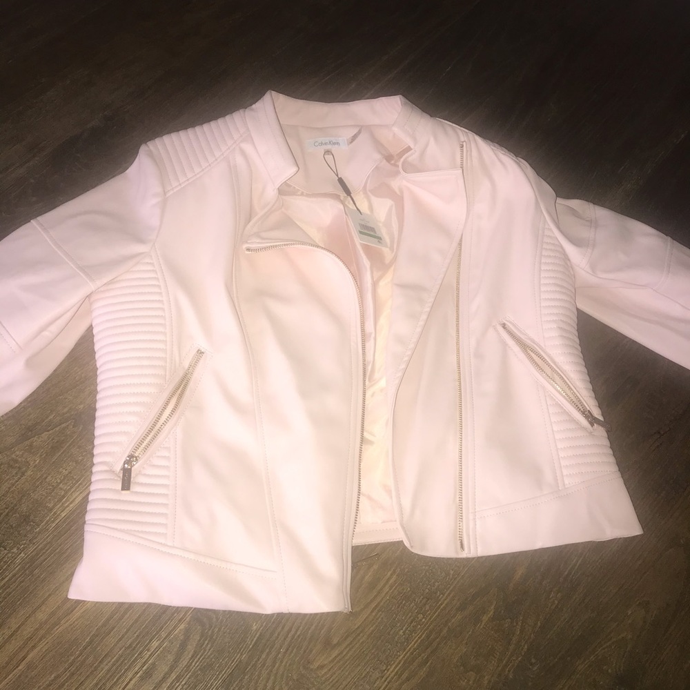 Pink leather jacket